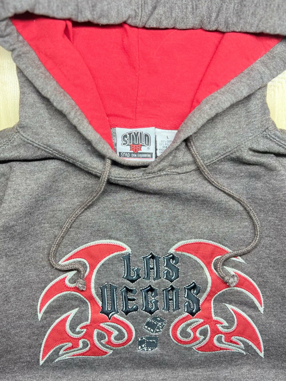 Vintage JNCO-style Y2K Skater Stylo Las Vegas Tribal Flame Hoodie L